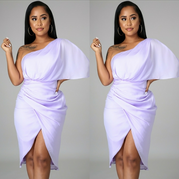 Lavender One Shoulder Dress - Picture 1 of 1